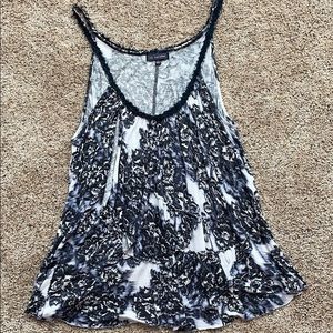 Anthropologie One.September navy and white tank L